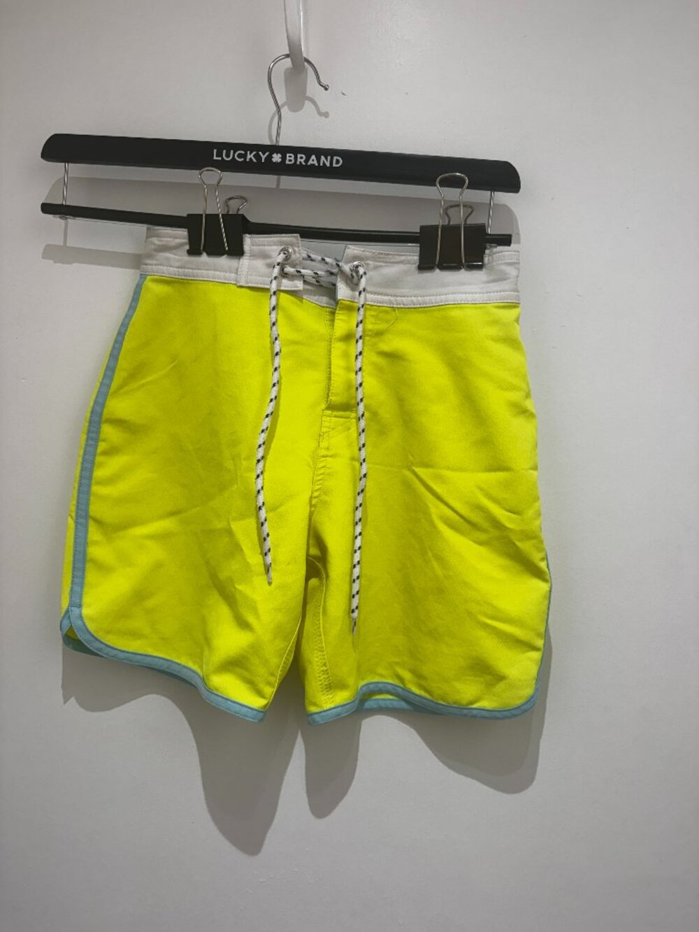 Greenlines swim trunks J Crew high visibility fluorescent neon yellow youth 10